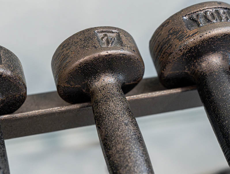 Rehabilitation therapy room with weights at MCN